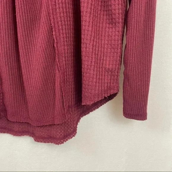 Gibson Look Mixed Rib Waffle Knit  Henley - Picture 8 of 11